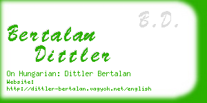 bertalan dittler business card